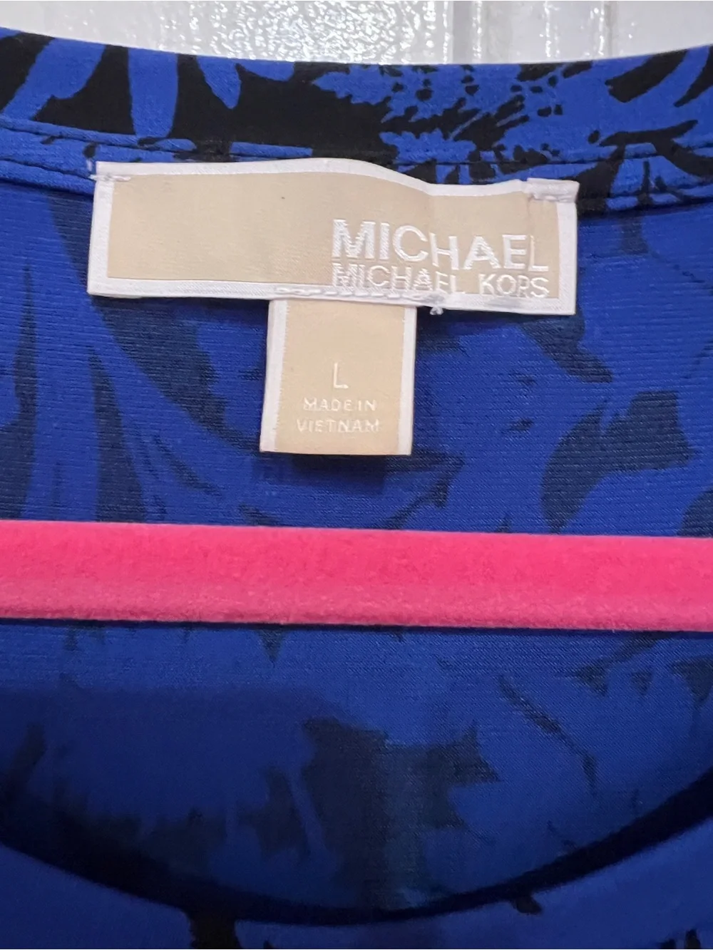 Michael Kors Black Blouse  with Electric Blue Floral Print